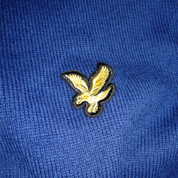 NWT LYLE & SCOTT Cotton merino wool crew jumper Pullover sweater man XXL Indigo - Picture 2 of 6